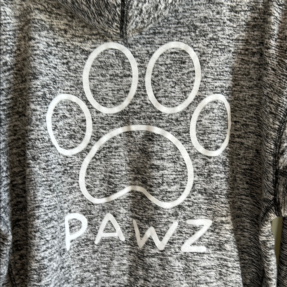 Gray Pawz Hoodie with Paw Print Graphic Designs